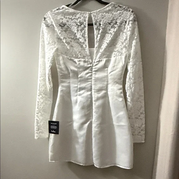 Lulu's White Long Sleeve Lace Dress - Picture 7 of 11
